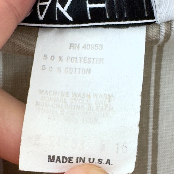 Oak Hill Vintage Beige/White Striped Short Sleeve Button Up Shirt - Picture 11 of 11